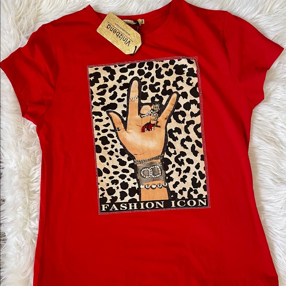 Plus Size Red Vinizbena Shirt